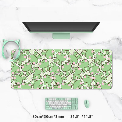 Extra nagy Kawaii aranyos zöld béka játék egérpad XXL asztali szőnyeg vízálló csúszásmentes laptop asztali kiegészítők
