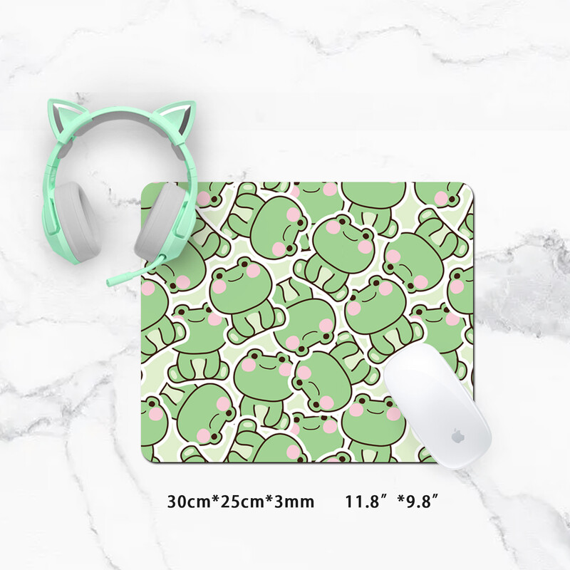 Tampă de mouse pentru jocuri Kawaii, drăguță verde, covorașă XXL pentru birou, rezistentă la apă, accesorii pentru birou pentru laptop