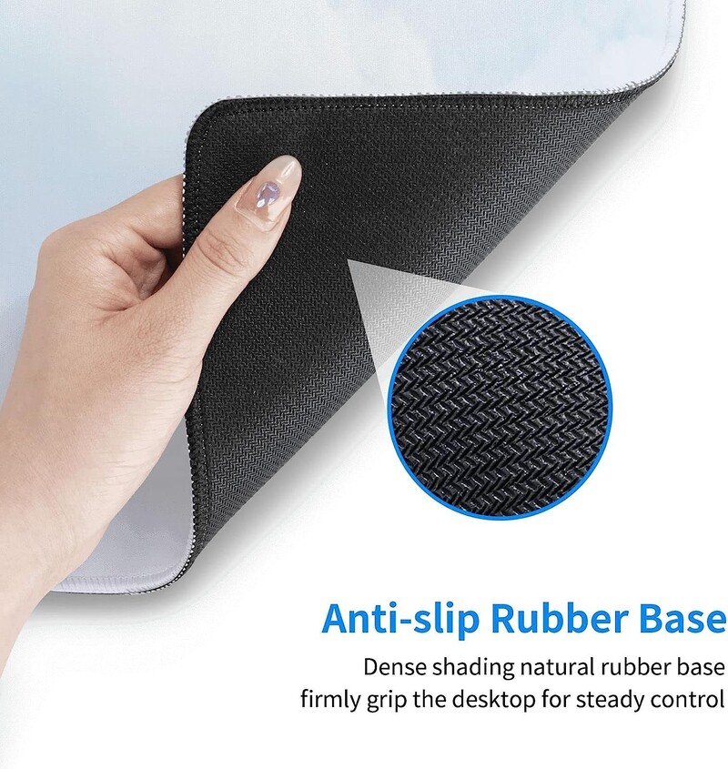 Mouse Pad Gaming Cloud Sky Gradient Albastru Alb Bază de cauciuc anti-alunecare Mousepad XXL mare cu margini cusute 31,5 x 11,8 inchi