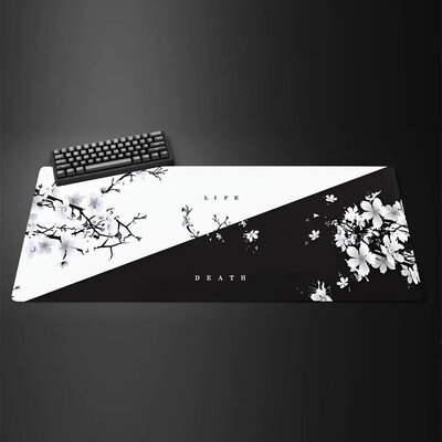 Fehér fekete egérpad XXL Gaming Computer Mausepad Big Art Deskmat Játszószőnyeg Laptop Irodai Kiegészítők Szőnyeg csúszásmentes szőnyeg 800x400