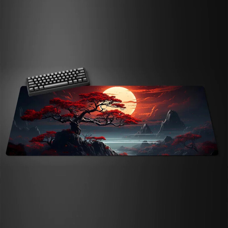 Alb Negru Mouse Pad XXL Gaming Computer Mausepad Big Art Deskmat Covor de joc Laptop Accesorii de birou Covor Covoraș anti-alunecare 800x400