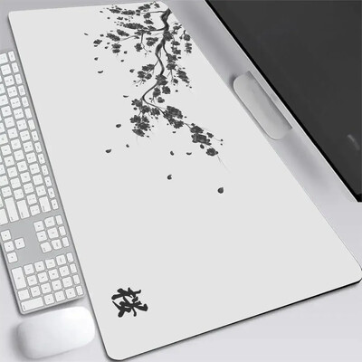 Japán Cherry Blossom XXL egérpad Szürke Laptop játékasztal Sakura Egérpad Anime Irodai Szőnyeg Játékos Billentyűzet Számítógépes asztalok