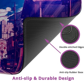 Purple Gaming Mouse Pad Extended XL Long Full Desk Mousepad με αντιολισθητική βάση Cute Desk Pad 31,5 x 11,8 ιντσών για φορητό υπολογιστή