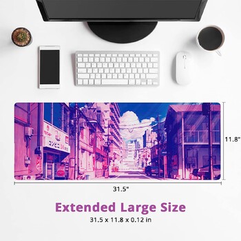 Purple Gaming Mouse Pad Extended XL Long Full Desk Mousepad με αντιολισθητική βάση Cute Desk Pad 31,5 x 11,8 ιντσών για φορητό υπολογιστή