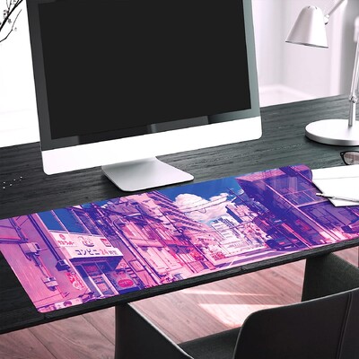 Lila Gaming Mouse Pad Extended XL hosszú, teljes asztali egérpad csúszásgátló alappal aranyos asztali pad 31,5 x 11,8 hüvelykes laptophoz