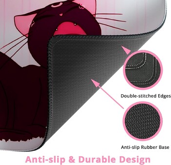 Gaming Mouse Pad Large Moon Cat Mousepad for Desk Extended XL Mousepad με αντιολισθητική βάση Cute Desk Pad 31,5 x 11,8 ιντσών