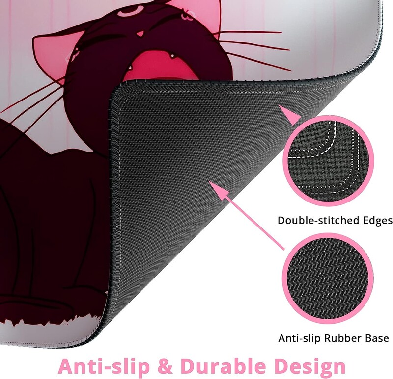 Mouse Pad Gaming Mouse Pad Moon Cat Mouse Pad pentru Desk Extended XL Mouse Pad cu bază anti-alunecare Cute Desk Pad 31,5 x 11,8 inci