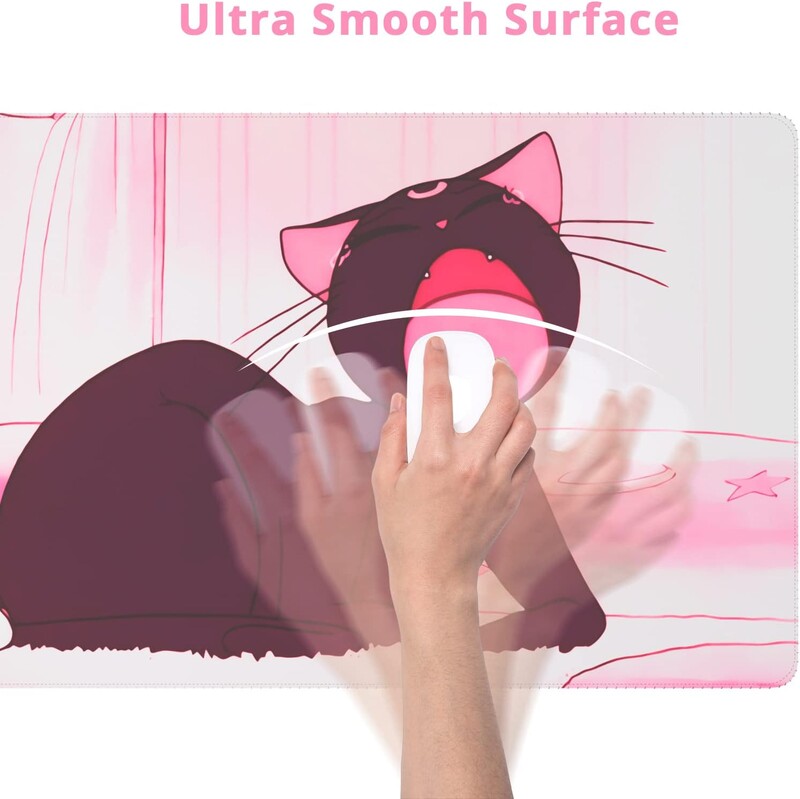 Mouse Pad Gaming Mouse Pad Moon Cat Mouse Pad pentru Desk Extended XL Mouse Pad cu bază anti-alunecare Cute Desk Pad 31,5 x 11,8 inci