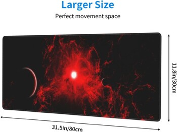 Red and Black Space Gaming Mouse Pad Large Funny Long Galaxy Desk Mats XXL στην κορυφή των γραφείων για ποντίκι 31,5 X 11,8 ιντσών