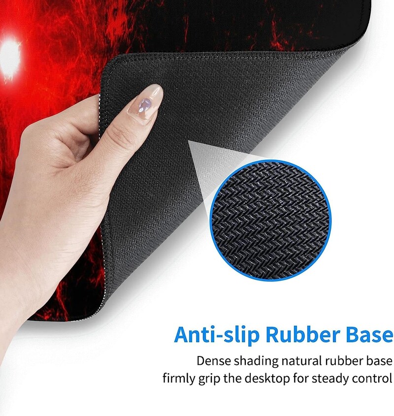 Tampă mouse-ul pentru jocuri cu spațiu roșu și negru Covorașe lungi și amuzante de birou Galaxy XXL pe partea de sus a birourilor pentru mouse 31,5 X 11,8 inci