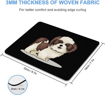 Shih Tzu Dog Mouse Pad Αντιολισθητικό ποντίκι Υπολογιστή Mousepad με λαστιχένια βάση για οικιακό φορητό υπολογιστή γραφείου Gaming 20 * 25cm