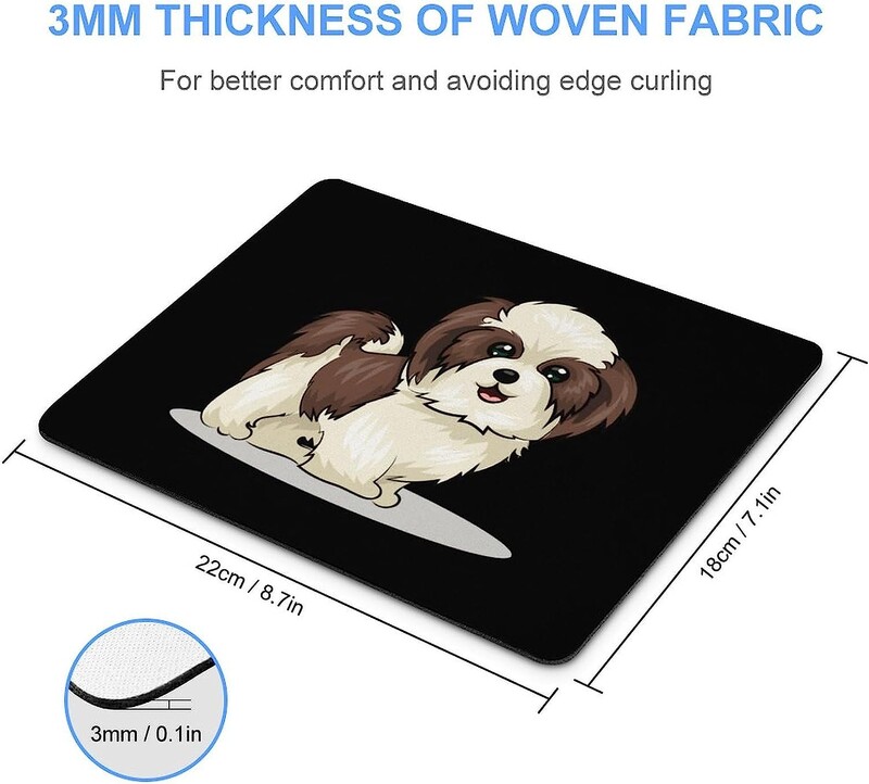 Shih Tzu Dog Mouse Pad Covoraș antiderapant pentru computer Mousepad cu bază de cauciuc pentru birou, acasă, laptop, jocuri pe computer 20 * 25 cm