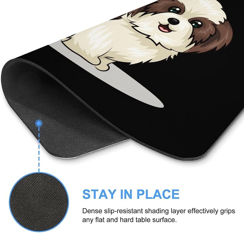 Shih Tzu Dog Mouse Pad Covoraș antiderapant pentru computer Mousepad cu bază de cauciuc pentru birou, acasă, laptop, jocuri pe computer 20 * 25 cm