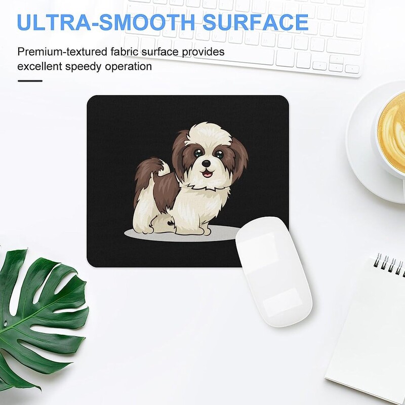 Shih Tzu Dog Mouse Pad Covoraș antiderapant pentru computer Mousepad cu bază de cauciuc pentru birou, acasă, laptop, jocuri pe computer 20 * 25 cm