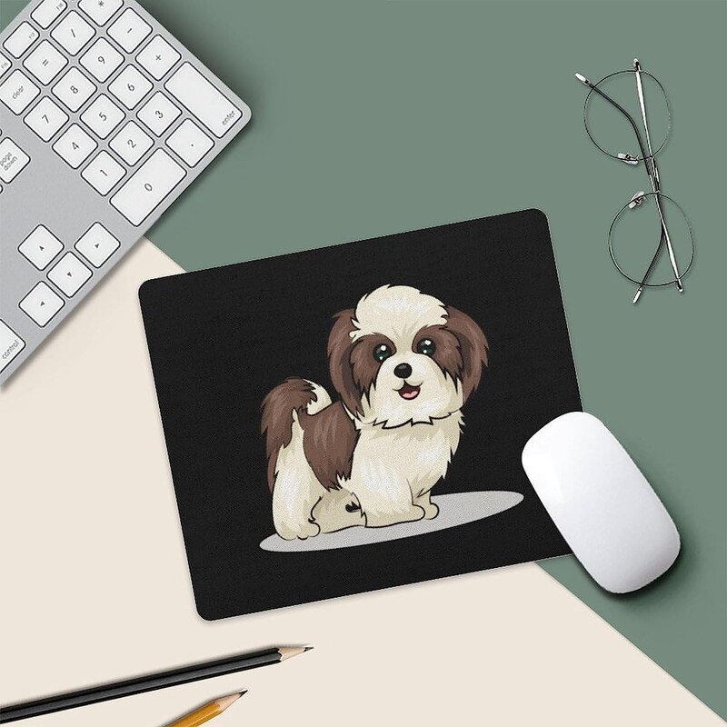 Shih Tzu Dog Mouse Pad Covoraș antiderapant pentru computer Mousepad cu bază de cauciuc pentru birou, acasă, laptop, jocuri pe computer 20 * 25 cm