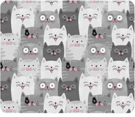 Gaming Mouse Pad Cute Cat Audience Γκρι Λευκό Αντιολισθητικό Λαστιχένιο pad για υπολογιστές Laptop Office Home 9,5 ίντσες x 7,9 ίντσες