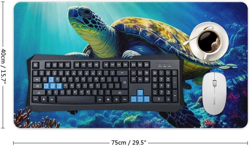 Covoraș de birou Tampoane de mouse mari Tampoane de birou broasca țestoasă cu margini cusute Covoraș de scris pentru computer, birou 16 x 36 inch