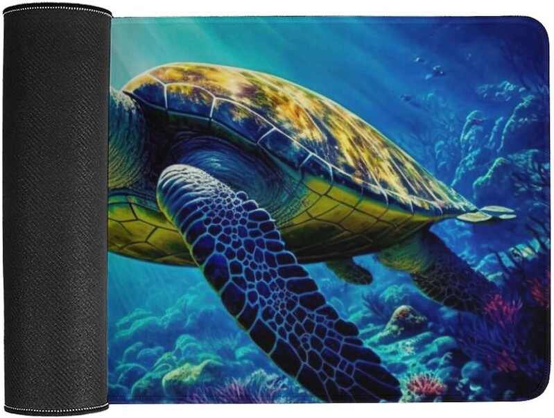 Covoraș de birou Tampoane de mouse mari Tampoane de birou broasca țestoasă cu margini cusute Covoraș de scris pentru computer, birou 16 x 36 inch