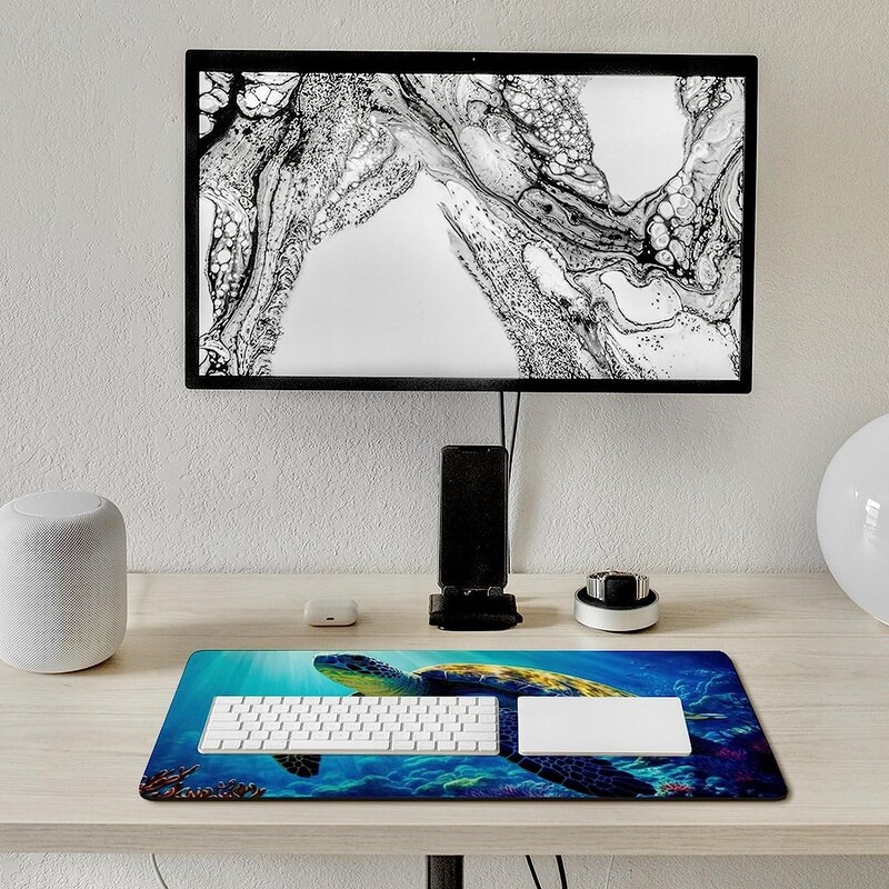 Covoraș de birou Tampoane de mouse mari Tampoane de birou broasca țestoasă cu margini cusute Covoraș de scris pentru computer, birou 16 x 36 inch