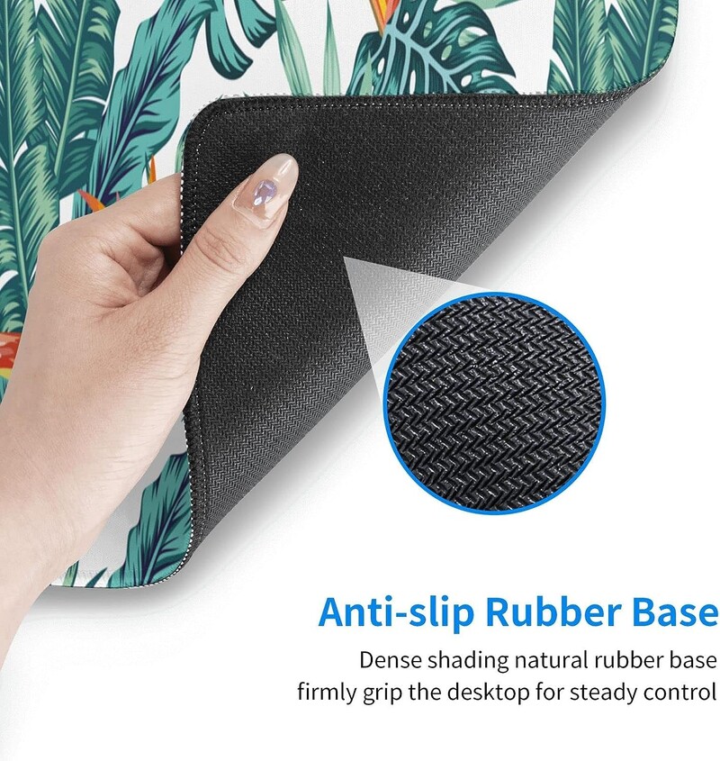 Tampă de mouse extinsă pentru jocuri Tropical Leaves XL Tapete de mouse complet pentru birou Covoraș de masă Drăguț amuzant pentru femei Cadouri (verde 31,5 * 11,8 inchi)