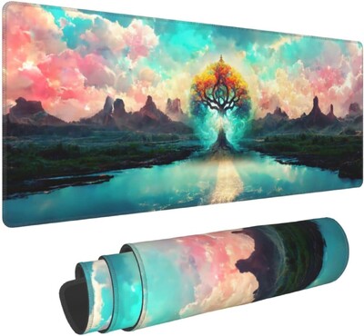 Art Color Tree of Life Extended Professzionális játék egérpad 31,5x11,8 hüvelykes csúszásmentes számítógépes egérpad vízálló asztali szőnyeg
