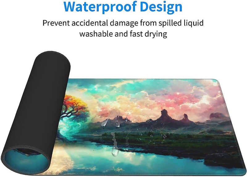 Art Color Tree of Life Tampă de mouse pentru jocuri profesională extinsă 31,5x11,8 inci Tampă de mouse pentru computer anti-alunecare Covoraș de birou impermeabil