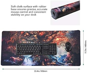 Extended Gaming Mouse Pad φορητό χαλάκι για ποντίκι πληκτρολογίου με ραμμένες άκρες αντιολισθητική λαστιχένια βάση ποντικιού 35,4\