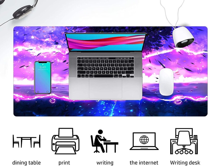 Mouse Pad Gaming XXL Fantasy Tree Purple Anime Mouse Mat Antiderapant Tastatură mare pentru computer cu margini cusute 30x80cm