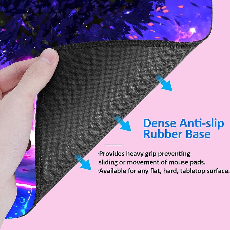 Mouse Pad Gaming XXL Fantasy Tree Purple Anime Mouse Mat Antiderapant Tastatură mare pentru computer cu margini cusute 30x80cm