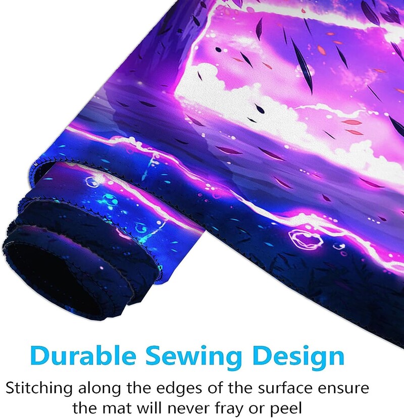 Mouse Pad Gaming XXL Fantasy Tree Purple Anime Mouse Mat Antiderapant Tastatură mare pentru computer cu margini cusute 30x80cm