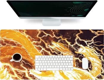 Cool Golden Dragon Large Mousepad με αντιολισθητικό λαστιχένιο πατάκι γραφείου με ραμμένες άκρες για δώρα σπιτιού για εργασία γραφείου 800x300mm