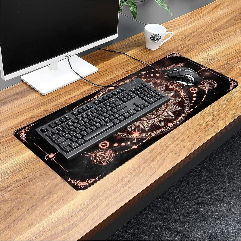 Geometrie Pattern Mouse Pad Gaming Mare Cool Fantasy Mandala Textura Mouse Mat XXL Covoraș de masă pentru birou 30x80 cm