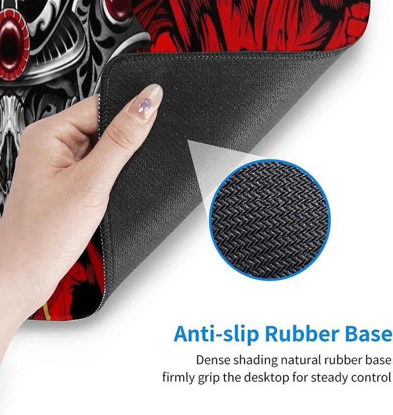 Red Darkness Japanese Samurai Gaming Mouse Pad XXL Mousepad cu margini cusute din cauciuc anti-alunecare 31,5 X 12 inchi pentru munca de birou