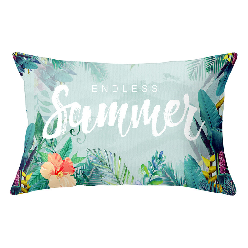 Față de pernă lombară cu plante tropicale proaspete pictate manual husă de pernă pentru pui de somn sufragerie model cameră pernă de canapea protector pentru talie