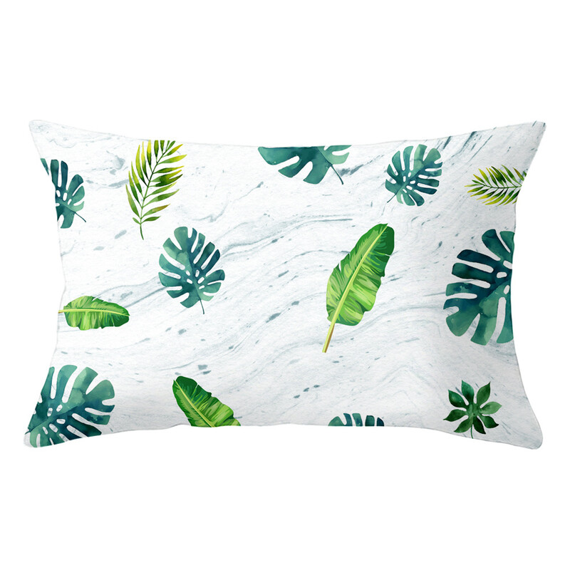 Față de pernă lombară cu plante tropicale proaspete pictate manual husă de pernă pentru pui de somn sufragerie model cameră pernă de canapea protector pentru talie