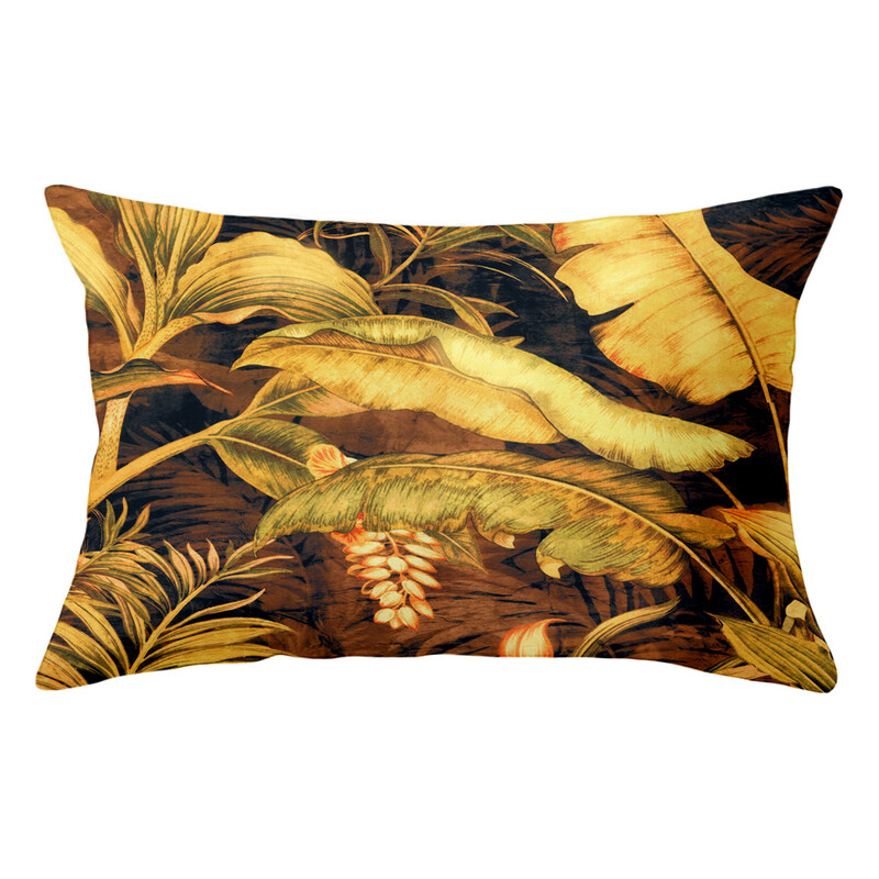 Față de pernă lombară cu plante tropicale proaspete pictate manual husă de pernă pentru pui de somn sufragerie model cameră pernă de canapea protector pentru talie
