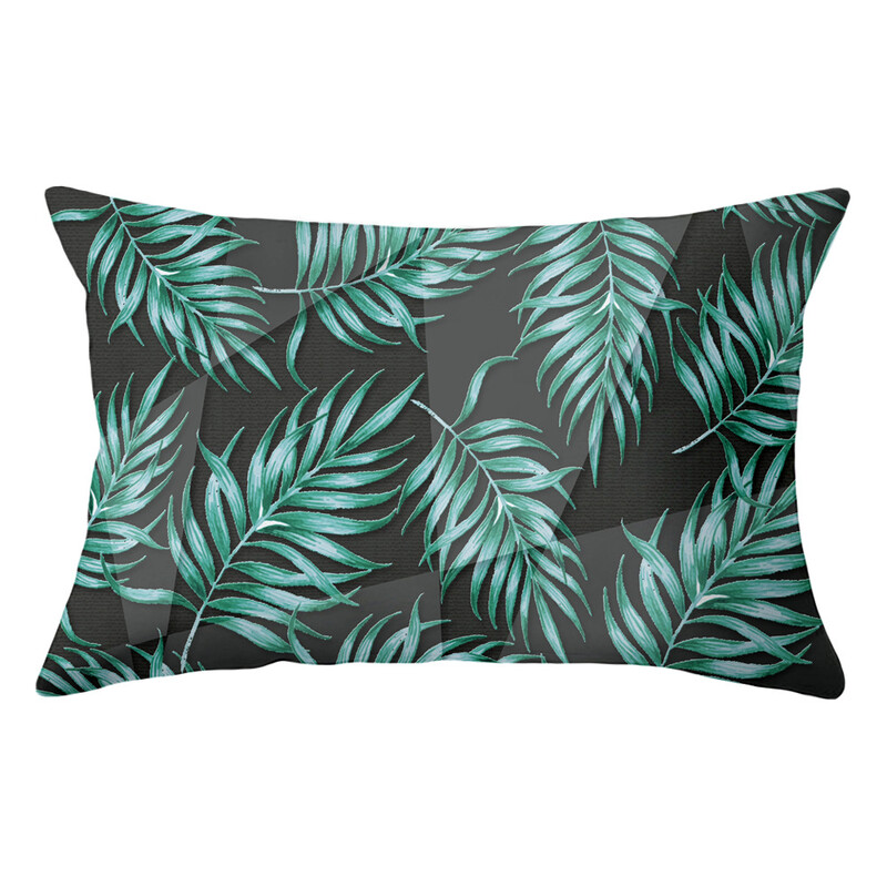 Față de pernă lombară cu plante tropicale proaspete pictate manual husă de pernă pentru pui de somn sufragerie model cameră pernă de canapea protector pentru talie