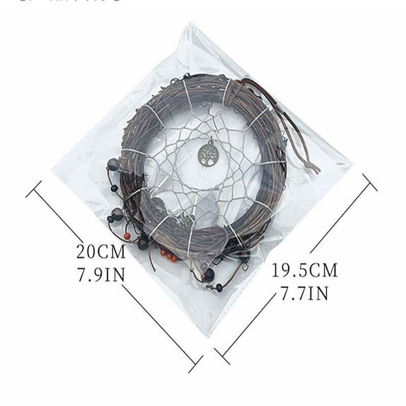 2 buc. Decorație frumoasă pentru casă cu pene Captorul de vise 6 inch țesut manual pentru plasă de prindere a viselor Pandantiv pentru decorarea peretelui casei
