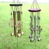 DIY szélcsengő kültéri bagoly kolibri függő dísz otthoni réz harangok kerti udvar dekoráció