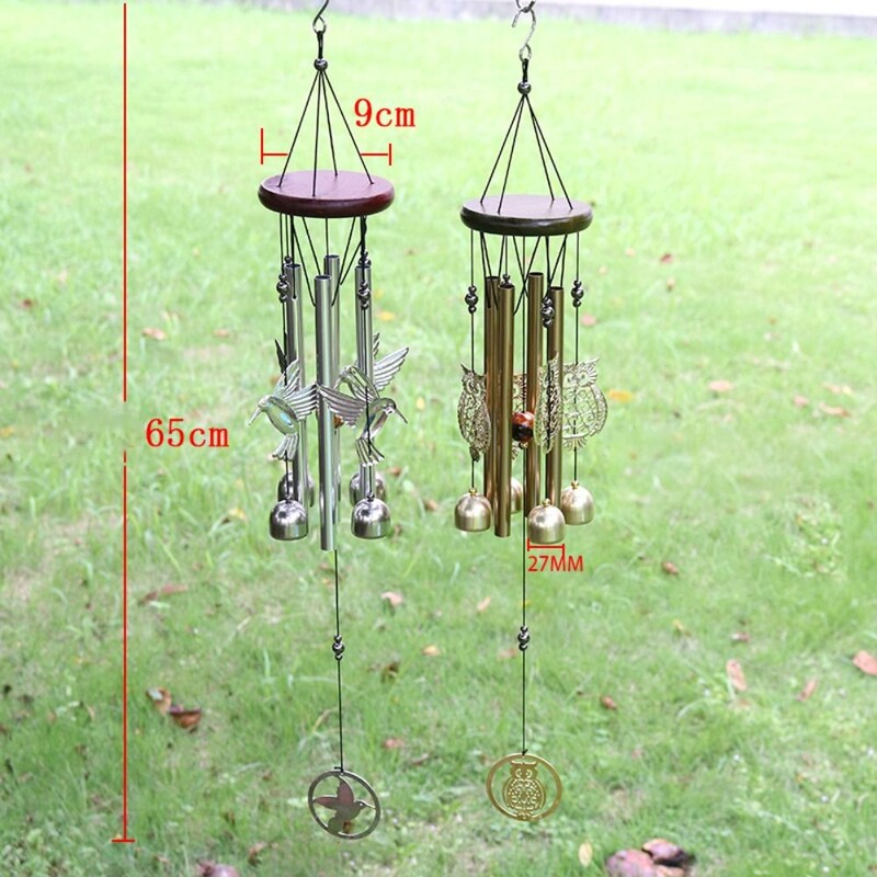 Bricolaj clopoței de vânt în aer liber bufniță colibri ornament pentru agățat acasă clopote de cupru decor de grădină