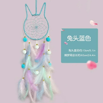 LED svajonių gaudyklė plunksnų vėjo varpeliai Rankomis austi sieniniai miegamojo papuošalai Gimtadienio šventės dovanos namų dekoravimo amatai