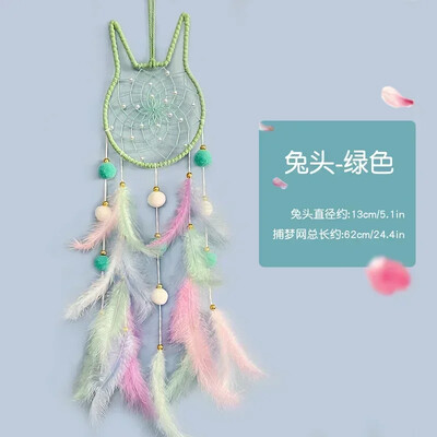 LED svajonių gaudyklė plunksnų vėjo varpeliai Rankomis austi sieniniai miegamojo papuošalai Gimtadienio šventės dovanos namų dekoravimo amatai