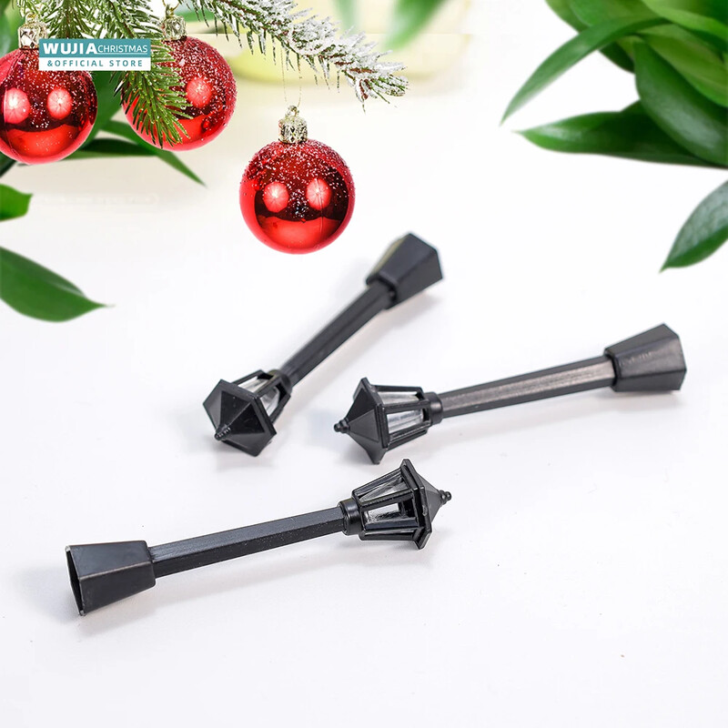 6/12 buc. Modele de lumini stradale în miniatură retro cale ferată lampă pentru casă de păpuși iluminare stradală micro-peisaj accesorii de grădină cu zâne