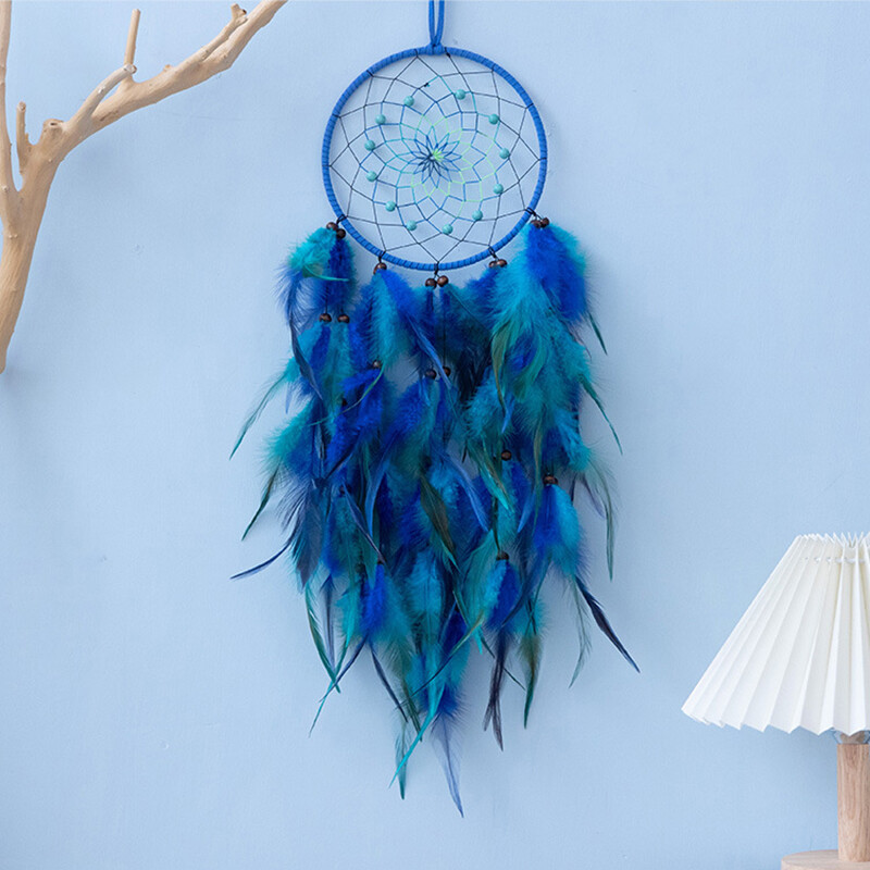 Decorație de agățat pentru prins de vise, realizat manual, pandantiv, clopoței de vânt cu pene colorate, pentru sufragerie, dormitor, Cadouri de festival de aniversare