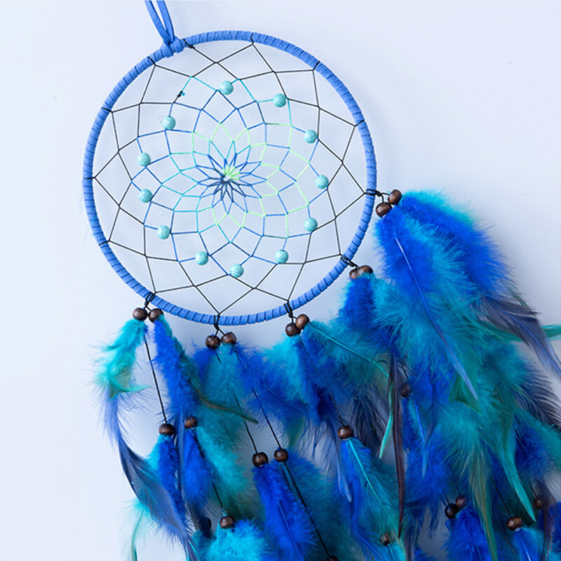 Decorație de agățat pentru prins de vise, realizat manual, pandantiv, clopoței de vânt cu pene colorate, pentru sufragerie, dormitor, Cadouri de festival de aniversare