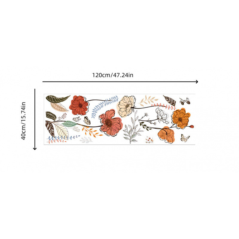 Autocolant de perete cu flori boeme, fluture, dormitor, autocolante autoadezive, calde, pe perete, pictură decorativă, tapet Boho