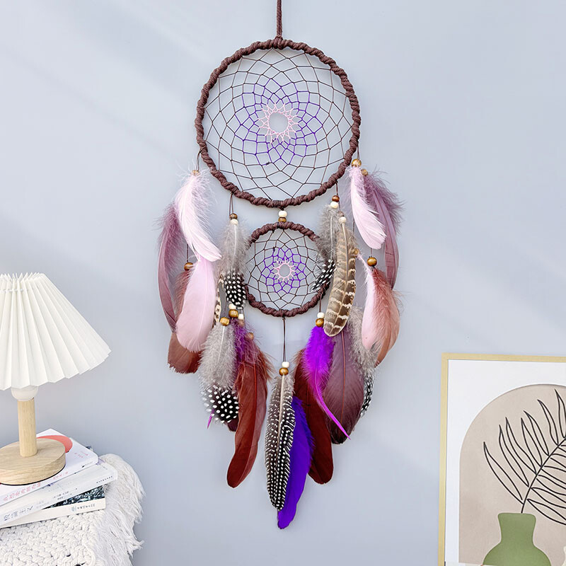 4 culori Vise Pene lucrate manual Clopoței de vânt Pandantive de perete Ornamente de agățat pentru dormitor Cadouri de festival de aniversare Decor pentru acasă