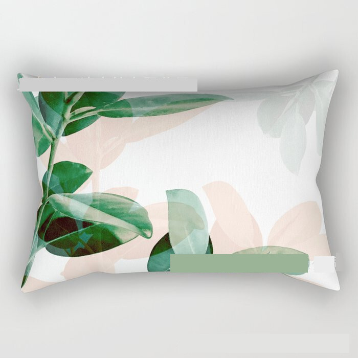 Plante și flori scandinave pernă lombară dreptunghiulară proaspătă, super moale, scurtă, din catifea, suport lombar pentru mașină, canapea, pernă pentru spătar de noapte