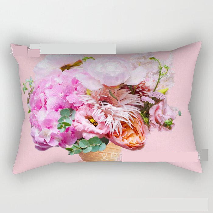 Plante și flori scandinave pernă lombară dreptunghiulară proaspătă, super moale, scurtă, din catifea, suport lombar pentru mașină, canapea, pernă pentru spătar de noapte