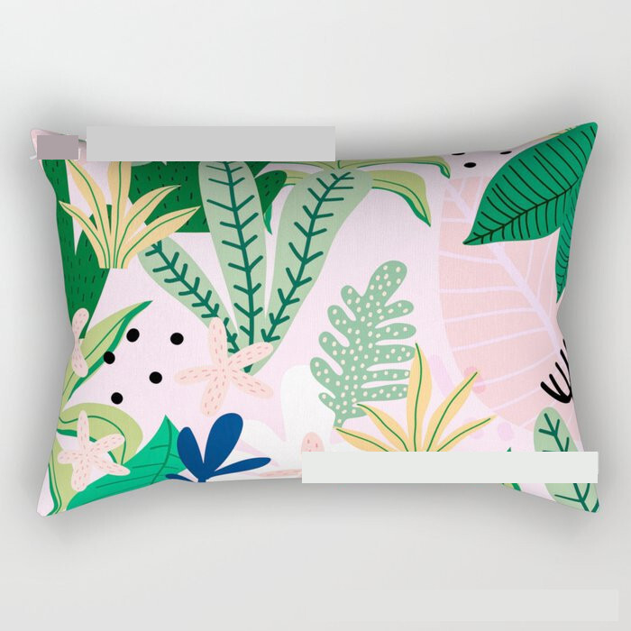 Plante și flori scandinave pernă lombară dreptunghiulară proaspătă, super moale, scurtă, din catifea, suport lombar pentru mașină, canapea, pernă pentru spătar de noapte